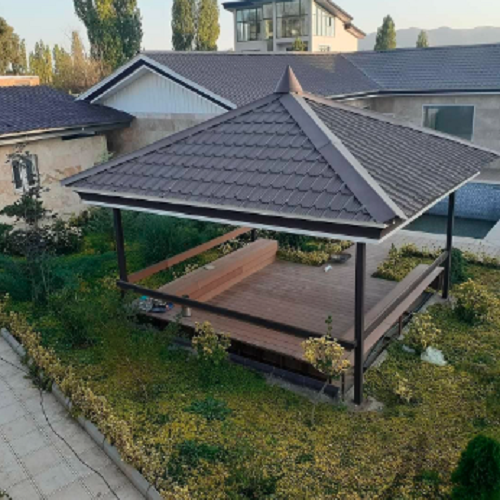 اجرای شیروانی آلاچیق